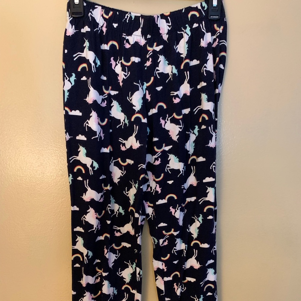 NWOT Cute rainbow Unicorn pajama bottoms XS